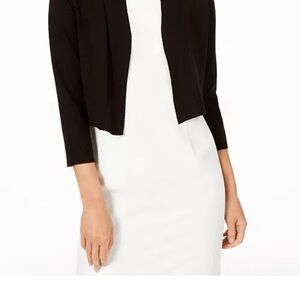 Calvin Klein Women's Cropped Open-Front Three-Quarter Sleeve Cardigan